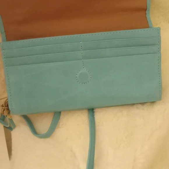 HOBO Rubie Light Aqua Leather Crossbody Bag